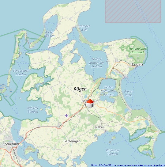 Lage auf der Insel Rügen