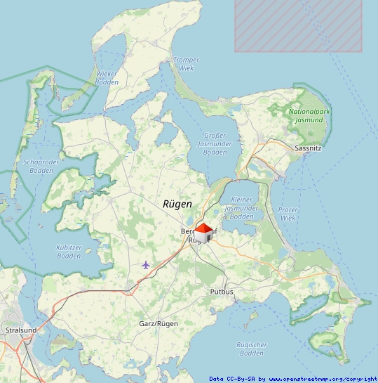 Lage auf der Insel Rügen
