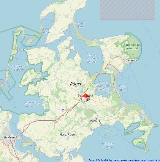Lage auf der Insel Rügen