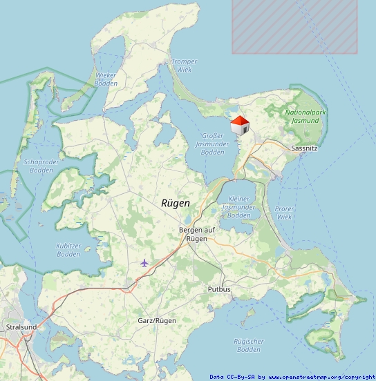 Lage auf der Insel Rügen