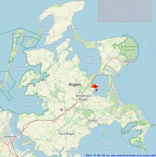 Lage auf der Insel Rügen